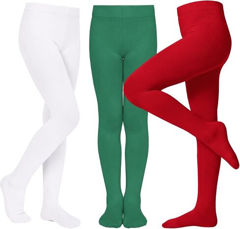 Zando 3 Pairs Ballet Tights for Girls 6-12Y - Dance Tights for Girls Stretchy Soft Footed Tight for Daily Uniform Halloween in Kuwait