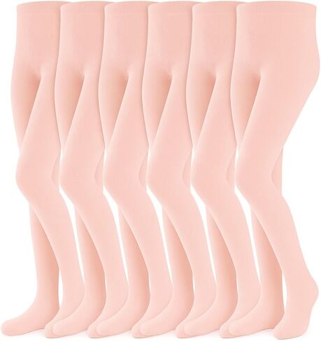 Girls Fancy Tights, 6 Pairs, 100% Nylon, Made in Taiwan in Saudi Arabia