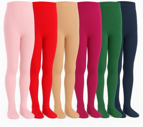 Girls Fancy Tights, 6 Pairs, 100% Nylon, Made in Taiwan in Saudi Arabia
