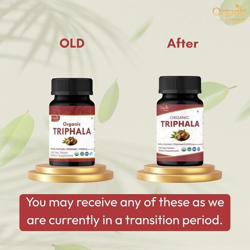 ORGANIC SPREE Triphala 120 Tablets | Amla, Haritaki & Bibhitaki | Herbal Supplement for Digestion and Detox* | 1200mg per Serving | Organic and Natural | USDA Certified 120tab in Kuwait