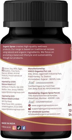 ORGANIC SPREE Triphala 120 Tablets | Amla, Haritaki & Bibhitaki | Herbal Supplement for Digestion and Detox* | 1200mg per Serving | Organic and Natural | USDA Certified 120tab in Kuwait