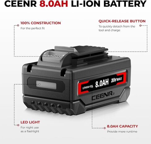 CEENR PCC685L 8.0Ah Lithium Battery Replacement for Porter Cable Battery Compatible with Porter Cable 20V Cordless Power Tools in Saudi Arabia