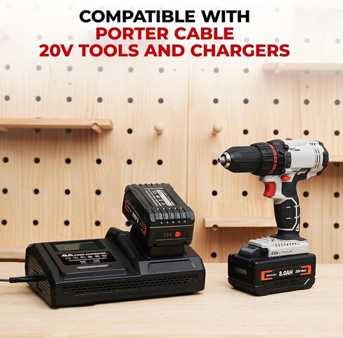 CEENR PCC685L 8.0Ah Lithium Battery Replacement for Porter Cable Battery Compatible with Porter Cable 20V Cordless Power Tools in Saudi Arabia