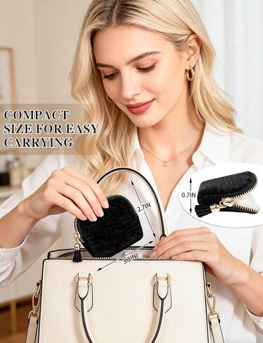 3PCS Small Jewelry Travel Bag Portable Travel Jewelry Bag with Tassel Zipper, Soft Velvet Organizer Pouch for Necklace Bracelet Rings Earring Storage Women Gift (2.7 * 3.3IN) in Saudi Arabia