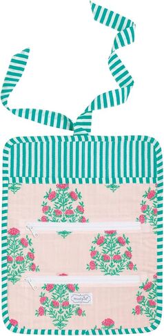 Mud Pie Women's Blush Block Print Jewelry Roll in Kuwait