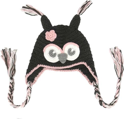Handmade Knit Owl Bird Hat Crochet Tassel Eyes Ears Braid Earflap Beanie Cap in Kuwait