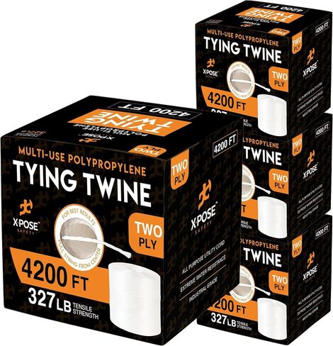 Polypropylene Tying Twine - 3 Ply White Plastic Poly Twine String 2100' Roll - Soft On Hands - Heavy Duty Outdoor & Indoor Tie Line - Baling Twine, Shipping & Bundling Twine, Packaging Rope in Saudi Arabia