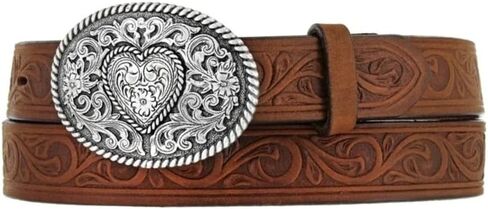 Justin Women's Trophy Heart (Youth), Bark, 28" Waist in Kuwait
