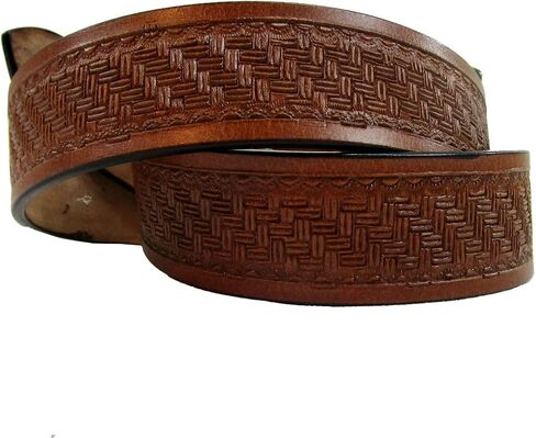 WESTERN COWBOY BASKET TOOLED LEATHER BROWN BELT MEN WOMEN CASUAL WORK BELTS in Saudi Arabia