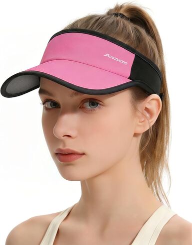 Acozycoo Sports Sun Visors for Women Men, Hard Brim UV Protection Visor Hat, Cooling Cap for Golf Tennis Running in Saudi Arabia