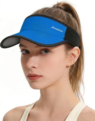 Acozycoo Sports Sun Visors for Women Men, Hard Brim UV Protection Visor Hat, Cooling Cap for Golf Tennis Running in Saudi Arabia