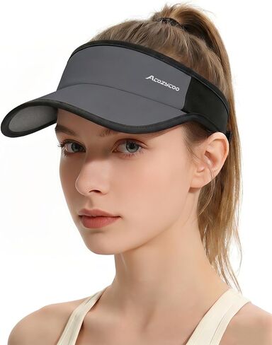 Acozycoo Sports Sun Visors for Women Men, Hard Brim UV Protection Visor Hat, Cooling Cap for Golf Tennis Running in Saudi Arabia