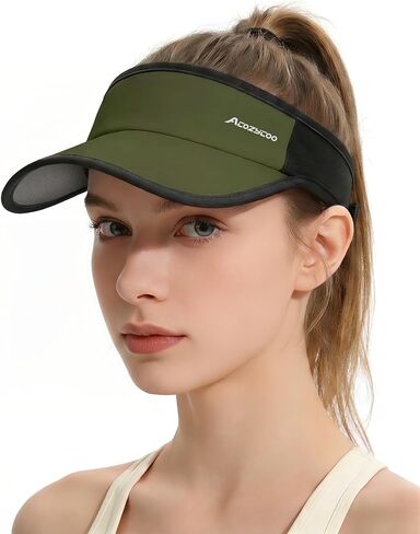 Acozycoo Sports Sun Visors for Women Men, Hard Brim UV Protection Visor Hat, Cooling Cap for Golf Tennis Running in Saudi Arabia