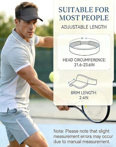Acozycoo Sports Sun Visors for Women Men, Hard Brim UV Protection Visor Hat, Cooling Cap for Golf Tennis Running in Saudi Arabia
