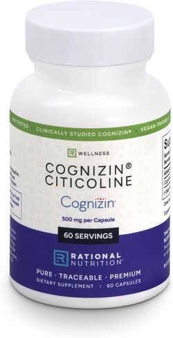 Cognizin® Citicoline 500mg Capsules – CDP Choline Brain Supplement for Focus, Memory & Mental Clarity – Full Dose in 1 Capsule, No Fillers, Vegan, Non-GMO – 60 Count in Saudi Arabia