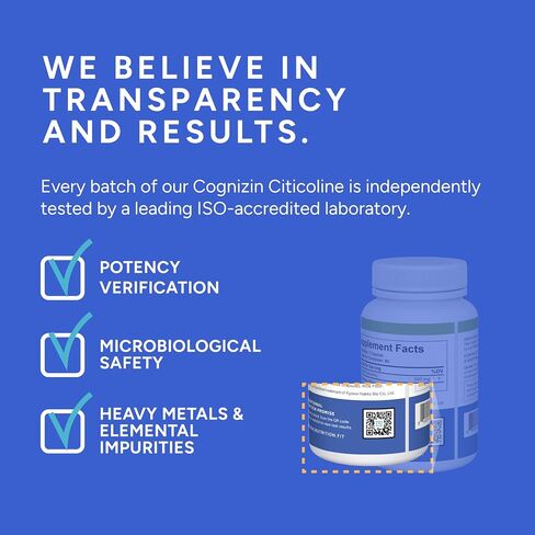 Cognizin® Citicoline 500mg Capsules – CDP Choline Brain Supplement for Focus, Memory & Mental Clarity – Full Dose in 1 Capsule, No Fillers, Vegan, Non-GMO – 60 Count in Saudi Arabia