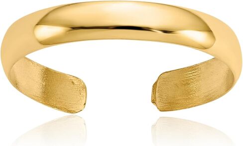 IceCarats 14K Solid Yellow Gold Adjustable Toe Ring Polished Matte For Her For Him in Kuwait
