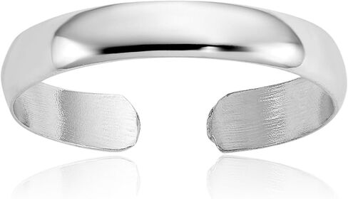 IceCarats 14K Solid White Gold Adjustable Toe Ring Polished Matte For Her For Him in Kuwait