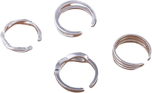 4PCS Toe Rings Alloy Jewelry Set Beach Wedding Accessories Travel Tootsies Rings for Water Activities Sea Theme Gift in Kuwait