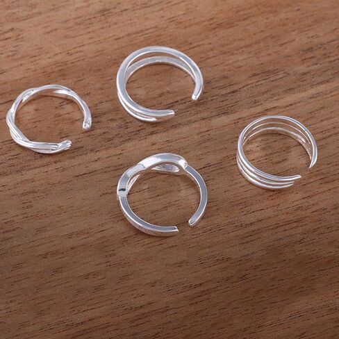4PCS Toe Rings Alloy Jewelry Set Beach Wedding Accessories Travel Tootsies Rings for Water Activities Sea Theme Gift in Kuwait