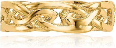 IceCarats 14K Solid Yellow Gold Celtic Weave Adjustable Toe Ring Polished For Her For Him in Kuwait