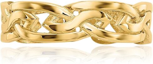IceCarats 14K Solid Yellow Gold Celtic Weave Adjustable Toe Ring Polished For Her For Him in Kuwait