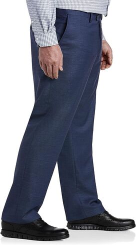 Oak Hill Premium by DXL Men's Big and Tall Sharkskin Suit Pants Navy 44 x 30 in Kuwait