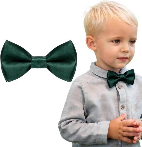 Kids Double-Layer Solid Bow Tie Pre-Tied Adjustable Unisex in Kuwait