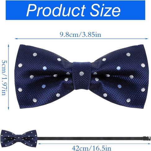 Boys Polka Dot Bow Ties, Pre-Tied Clip On Bowties For Kids, Adjustable School Party Wedding Celebration Accessories, Classic Design in Kuwait