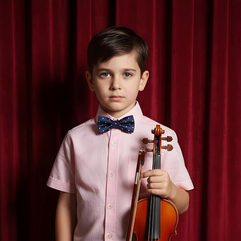 Boys Polka Dot Bow Ties, Pre-Tied Clip On Bowties For Kids, Adjustable School Party Wedding Celebration Accessories, Classic Design in Kuwait