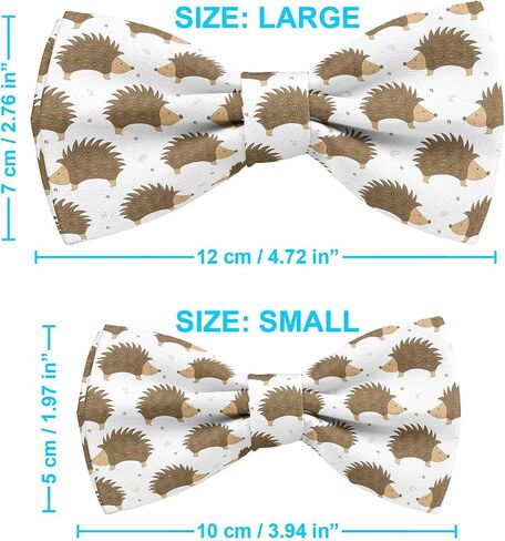 Pre-Tied Bow-Tie (Cute Hedgehog Pattern) Adjustable Bowties for Kids, Toddlers, Adults, Dogs, Cats, Pets in Saudi Arabia