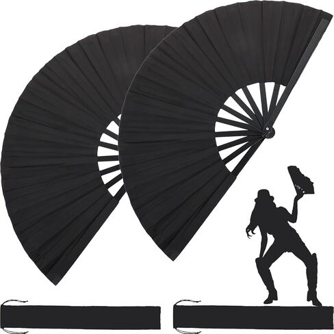 Large Folding Fans for Line Dancing, Boots on The Ground Hand Fan for Women Foldable, 13in Nylon-Cloth Clacking Rave Fans in Kuwait