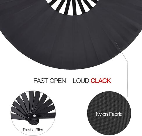 Large Folding Fans for Line Dancing, Boots on The Ground Hand Fan for Women Foldable, 13in Nylon-Cloth Clacking Rave Fans in Kuwait
