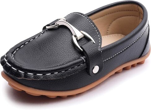 Femizee Boys Girls Loafers, Slip-On Kids Dress Moccasins, Faux Suede and PU Leather Driving Shoes for School Uniform Wedding Party, Toddler/Little Kid in Kuwait