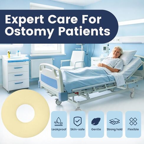 50 PCS 4mm Ostomy Barrier Rings, Medical Hydrocolloid Colostomy Supplies, Moldable Barrier Rings for Ostomy Bag, Suitable for Colostomy, Ileostomy and Urostomy, Skin-Friendly, Leak-Proof Seal in Saudi Arabia