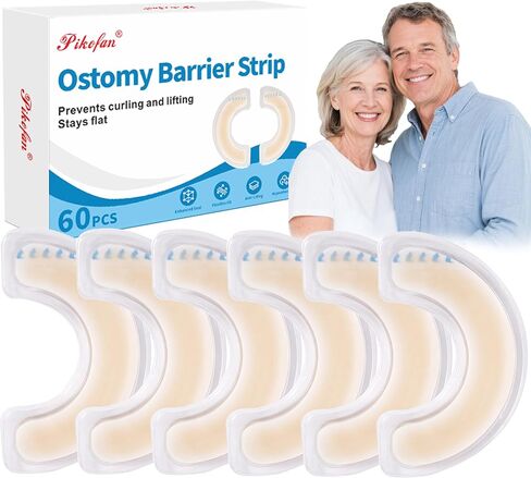 60 PCS Enhanced Ostomy Barrier Strips, Medical Hydrocolloid ostomy supplies, Skin Adhesive Barrier Strips for Colostomy Bags ileostomy supplies, Contains no latex, Great for sensitive skin and seniors in Saudi Arabia