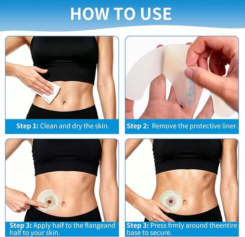 60 PCS Enhanced Ostomy Barrier Strips, Medical Hydrocolloid ostomy supplies, Skin Adhesive Barrier Strips for Colostomy Bags ileostomy supplies, Contains no latex, Great for sensitive skin and seniors in Saudi Arabia