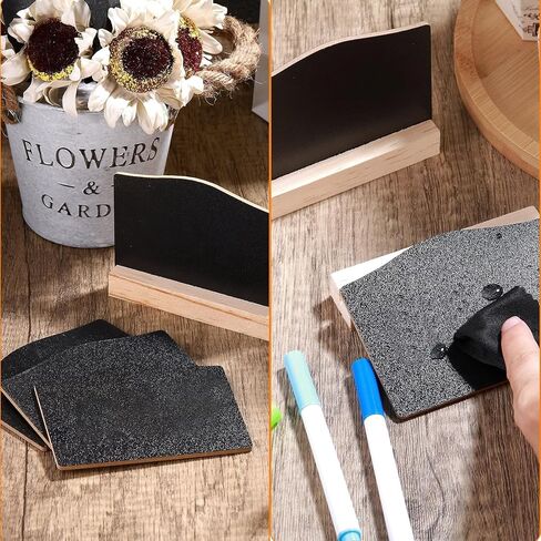 Mini Chalkboard Signs with Stand (10-Pack) – 3x3.9 Inch Double Sided Small Chalkboard Signs for Food, Vendor Booth, Party Decor, Craft Fair Display, Table Decorations & Events in Saudi Arabia