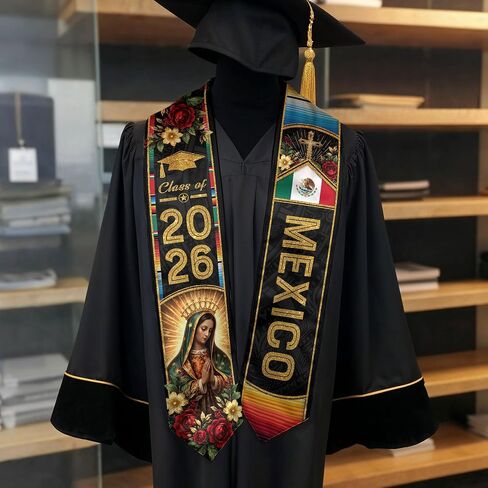 Graduation Stole Mexican, Estolas De Graduacion, Class Of 2026, Mexican Graduation Sash, Cross Graduate Stole in Saudi Arabia