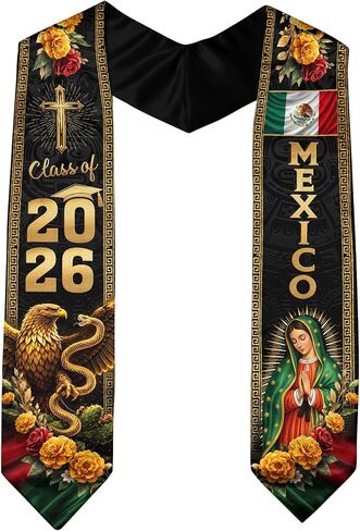 Graduation Stole Mexican, Estolas De Graduacion, Class Of 2026, Mexican Graduation Sash, Cross Graduate Stole in Saudi Arabia