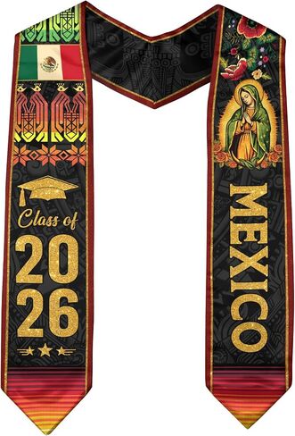 Graduation Sash Mexico with Aztec Patterns, Mexican Stole, Mexican Graduation Sash 2026 in Saudi Arabia