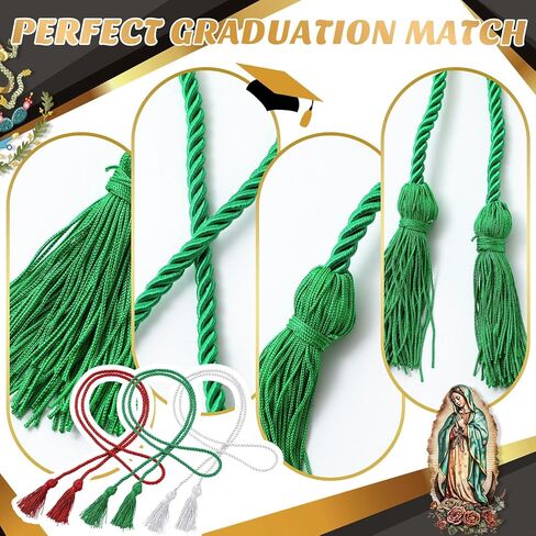 وشاح التخرج المكسيكي Libima مع 3 حبل شرابة فئة 2026 وشاح العلم الأمريكي المكسيكي Virgen De Guadalupe in Kuwait