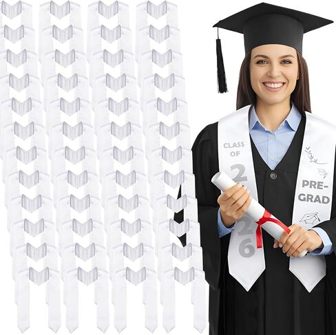 Pascliyna Graduation Stole Class of 2026, 72" Unisex Adults Graduation Satin Sash, Sublimation Blank DIY Customizable Stole in Saudi Arabia
