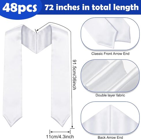 Pascliyna Graduation Stole Class of 2026, 72" Unisex Adults Graduation Satin Sash, Sublimation Blank DIY Customizable Stole in Saudi Arabia