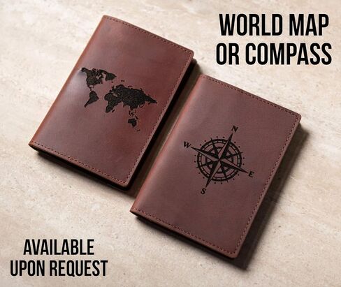 Personalized Leather Passport Cover Holder by Left Coast Original in Saudi Arabia