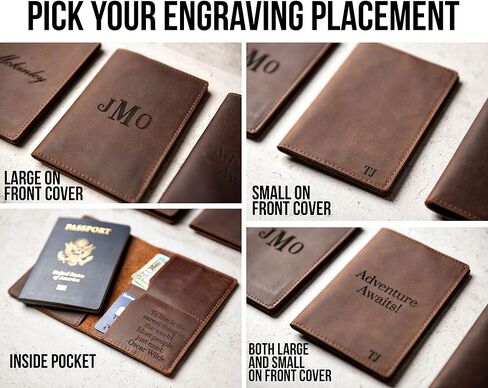 Personalized Leather Passport Cover Holder by Left Coast Original in Saudi Arabia