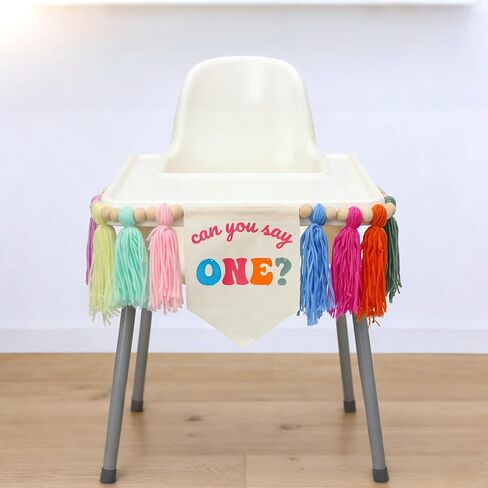 Rachel 1st birthday decorations Can You Say One Highchair Banner, Wall Hanging Banner Garland Decor for Boys Girls Birthday Rachel Teacher Party Supplies Cake Photo Props Baby Shower Decoration in Saudi Arabia