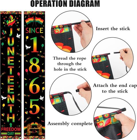 Juneteenth Decorations Party Door Banner - 3pcs Black June 19th Since 1865 Freedom Day Decoration with Door Cover, Juneteenth African American Independence Day Party Supplies in Saudi Arabia