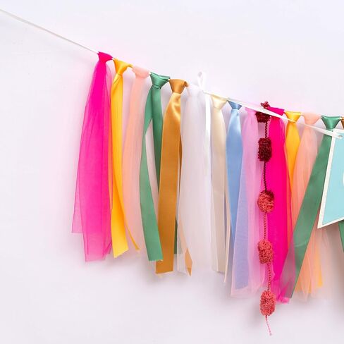 Papel Picado Theme High Chair Banner - Mexican Fiesta ONE First Birthday Fairy Party Decoration, Colorful Ribbon and Tulle Garland, Gender Neutral Highchair Decor in Saudi Arabia