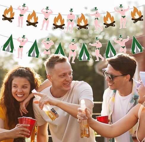 Funny Camping Bachelorette Party Banner - Rustic Woodland Theme Bridal Shower Decorations for Bride, Hen Party Supplies, Outdoor Cabin Crew Bachelor(ette) Party Sign, Glamping Photo Booth Prop in Saudi Arabia